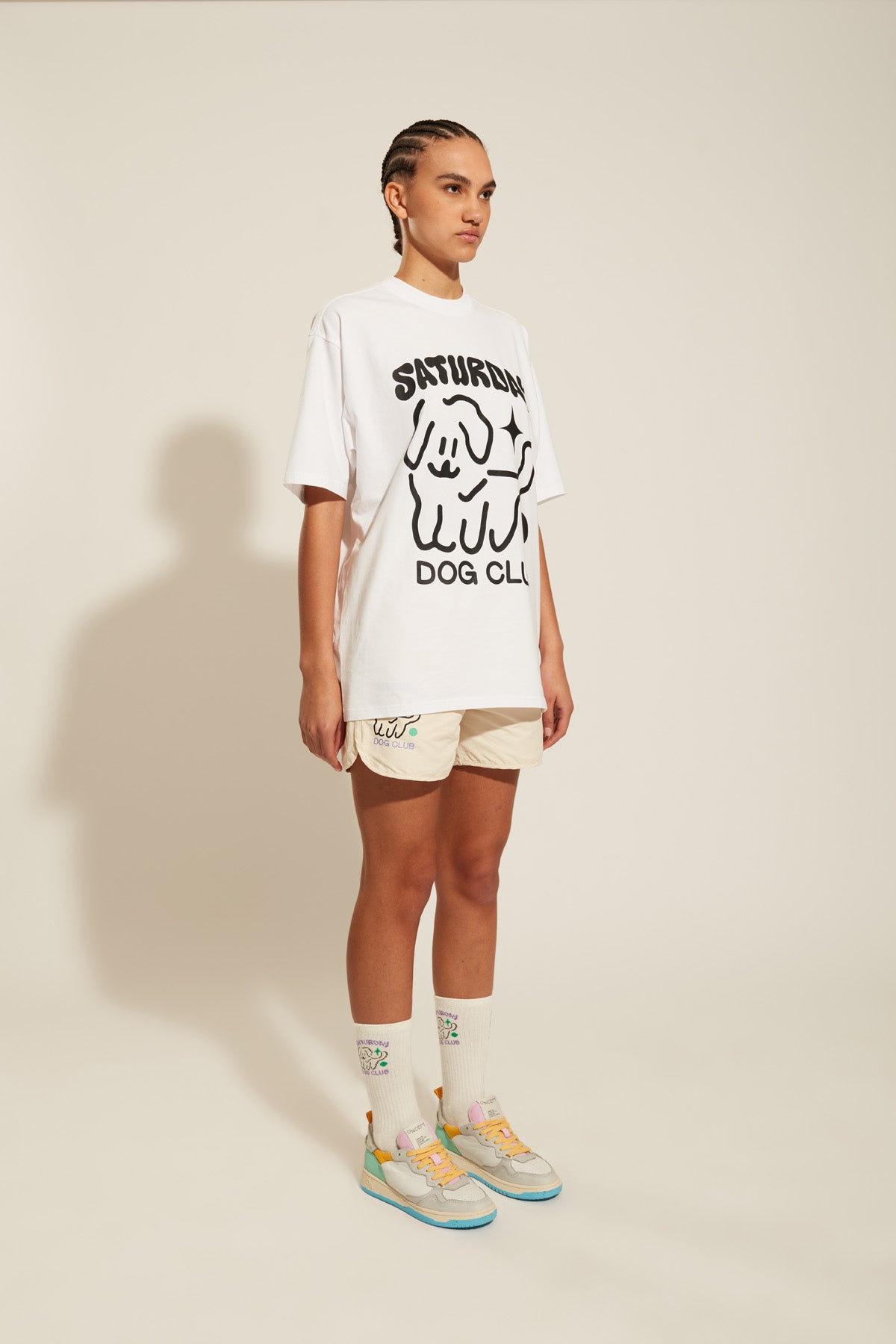 White "Saturday Dog Club" T-shirt